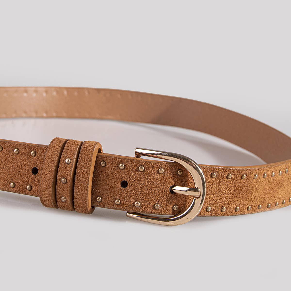 Suede Studs With Western Style Straps Belt - Purpose + Passion Boutique