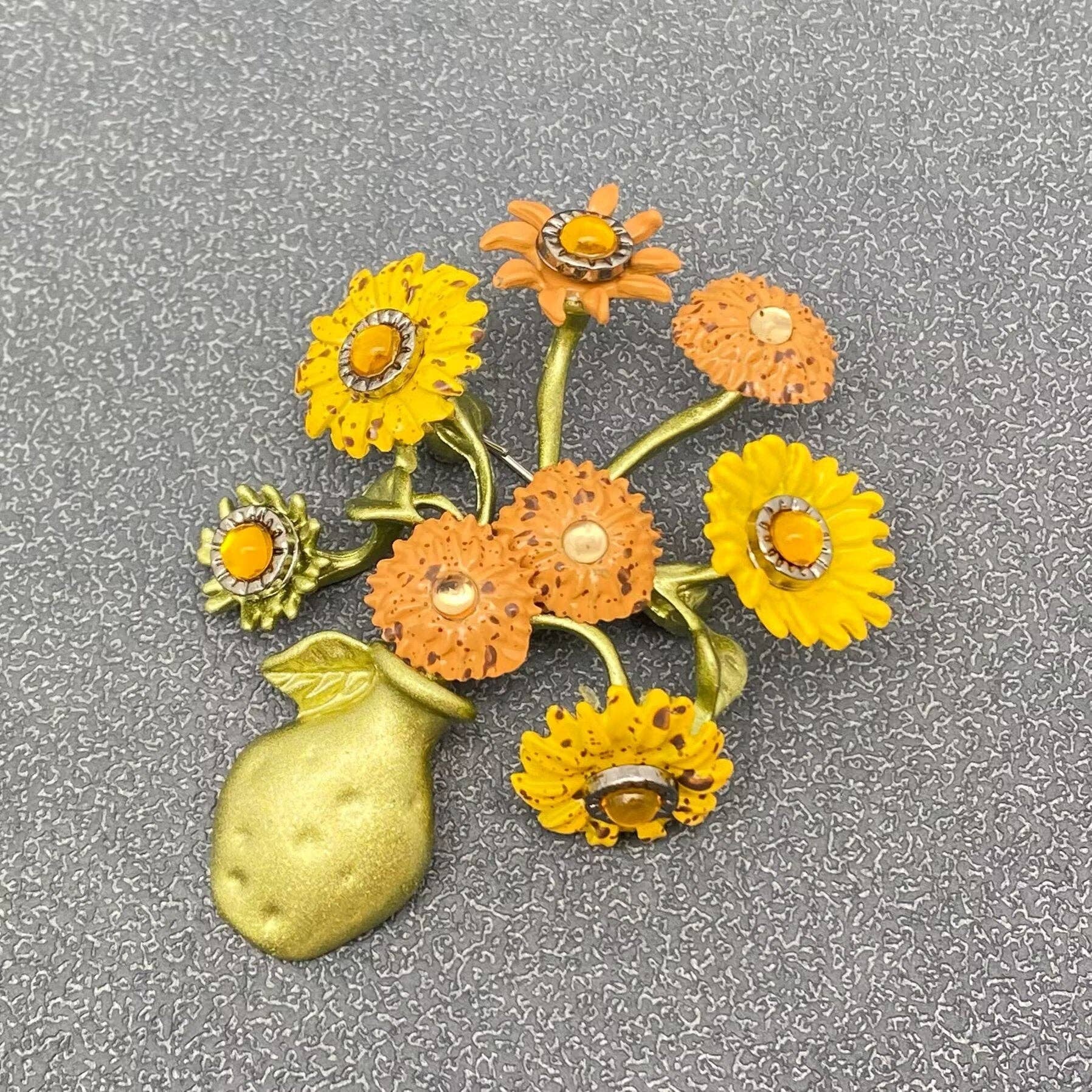 Sunflower Brooch In A Vase Brooch - Purpose + Passion Boutique