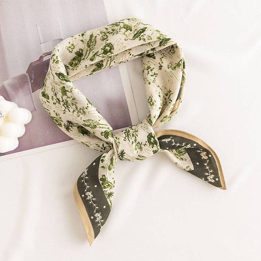 Sweet Floral Print Small Square Scarf - Purpose + Passion Boutique