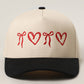 Sweet Hearts & Bows Embroidery Two - Tone Trucker Hat - Purpose + Passion Boutique