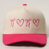 Sweet Hearts & Bows Embroidery Two - Tone Trucker Hat - Purpose + Passion Boutique