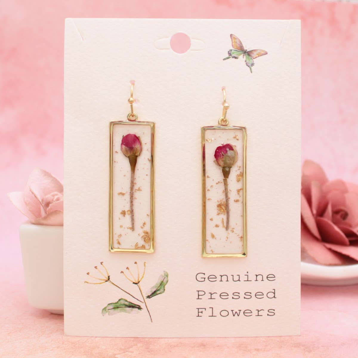 Sweet Pink Flower Dried Flower Earrings - Purpose + Passion Boutique