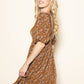 Sweetheart Coffee Neck Bubble Sleeve Floral Midi Dress - Purpose + Passion Boutique