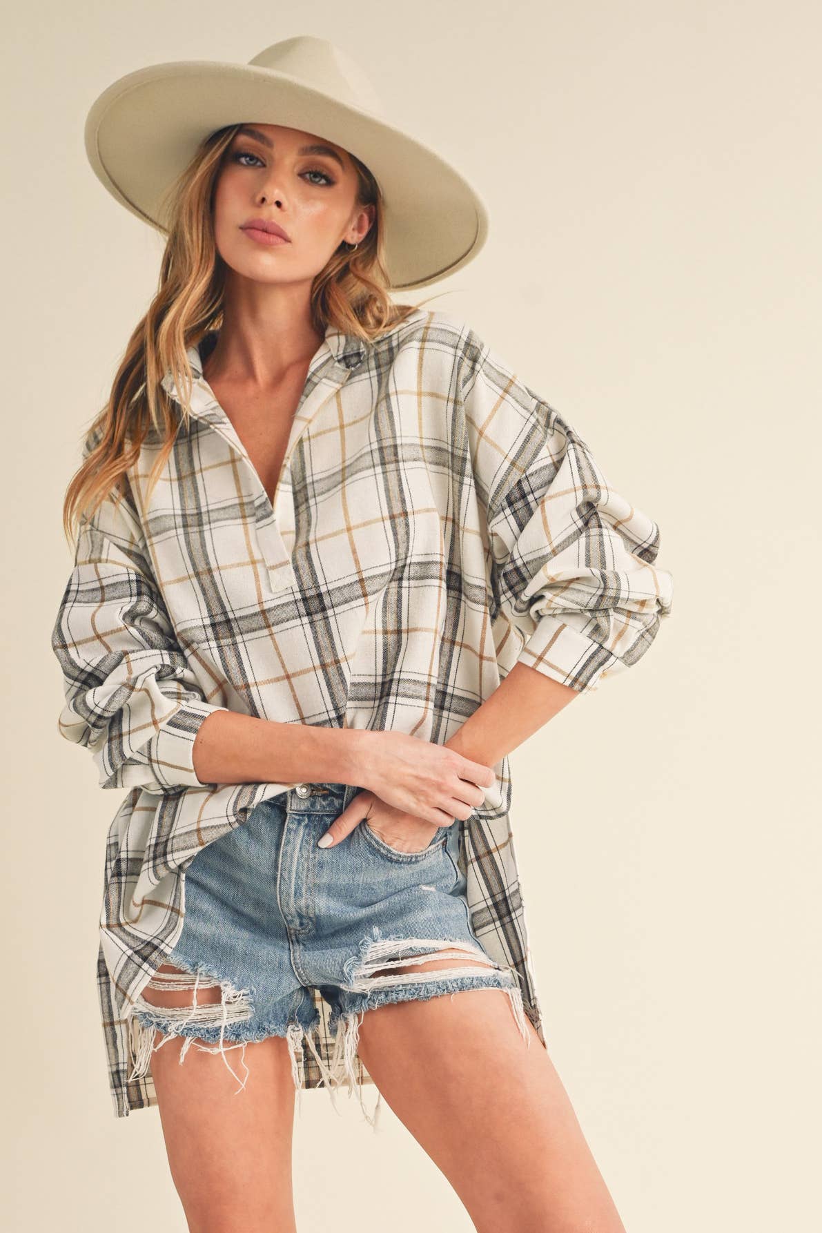 Tamra Pullover Flannel Top - Purpose + Passion Boutique