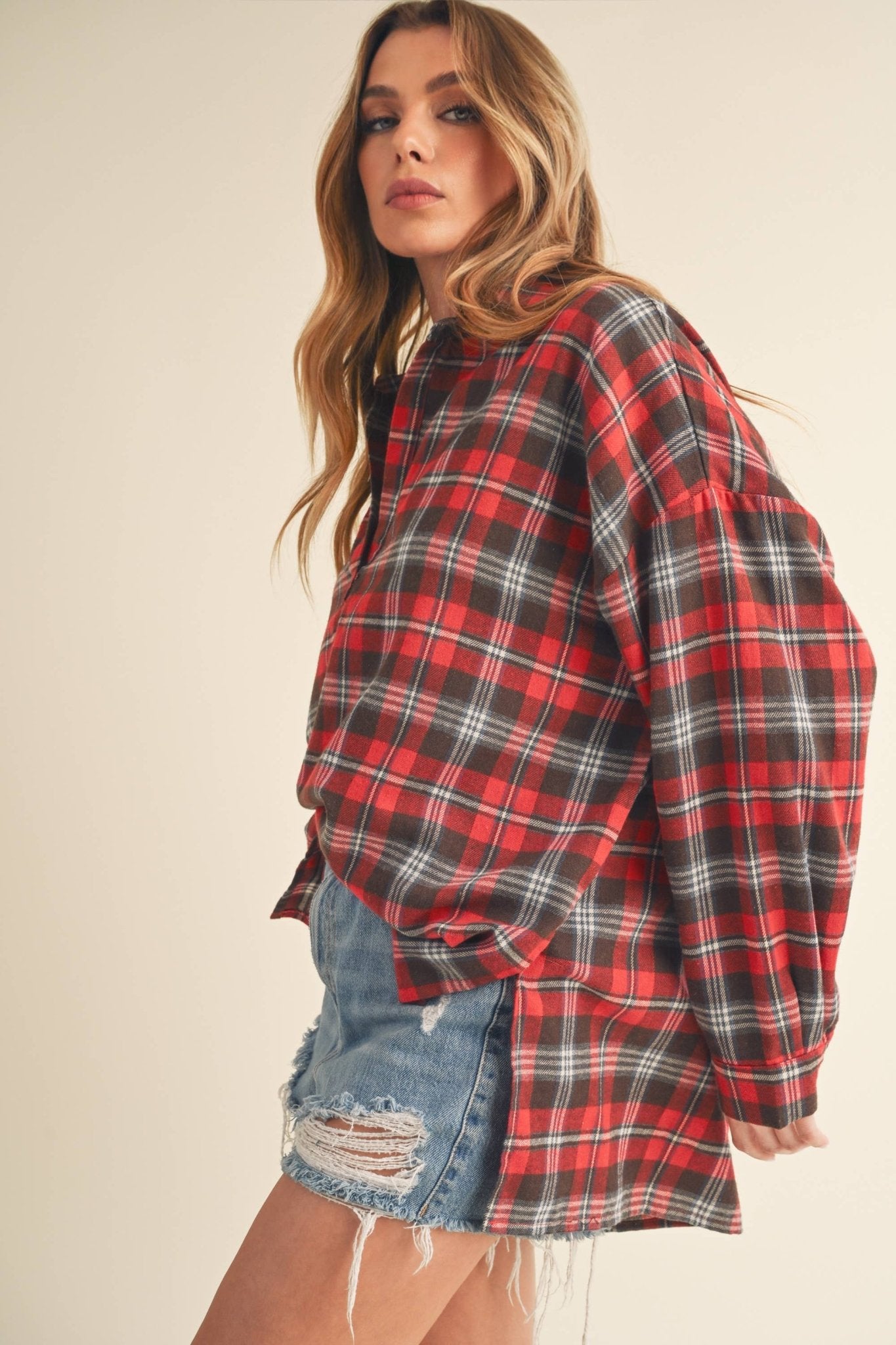 Tamra Pullover Flannel Top - Purpose + Passion Boutique
