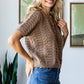 Tan Cable Knit Short Sleeve Sweater - Purpose + Passion Boutique