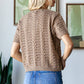 Tan Cable Knit Short Sleeve Sweater - Purpose + Passion Boutique