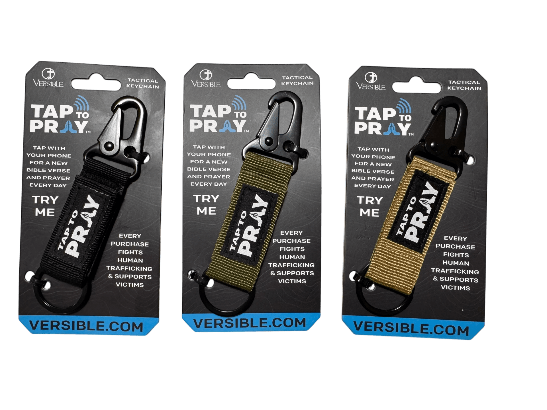 Tap To Pray™ - Tactical Carabiner Keychain - Purpose + Passion Boutique