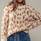 Taupe Animal Print Camo Crewneck Sweater - Purpose + Passion Boutique