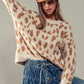 Taupe Animal Print Camo Crewneck Sweater - Purpose + Passion Boutique