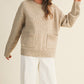 Taupe Front Patch Pocket Sweater - Purpose + Passion Boutique