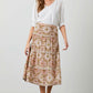 Taupe Print Lace Trim Skirt - Purpose + Passion Boutique