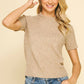 Taupe Soft Yarn Short Sleeve Sweater - Purpose + Passion Boutique
