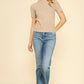 Taupe Soft Yarn Short Sleeve Sweater - Purpose + Passion Boutique