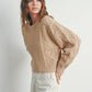 Taupe Solid Cable Knit Sweater - Purpose + Passion Boutique