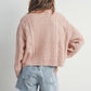 Taupe Solid Cable Knit Sweater - Purpose + Passion Boutique