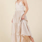 Taupe Stripe Fit & Flare Maxi Sundress - Purpose + Passion Boutique