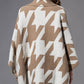 Taupe Woven Large Houndstooth Pattern Cardigan - Purpose + Passion Boutique