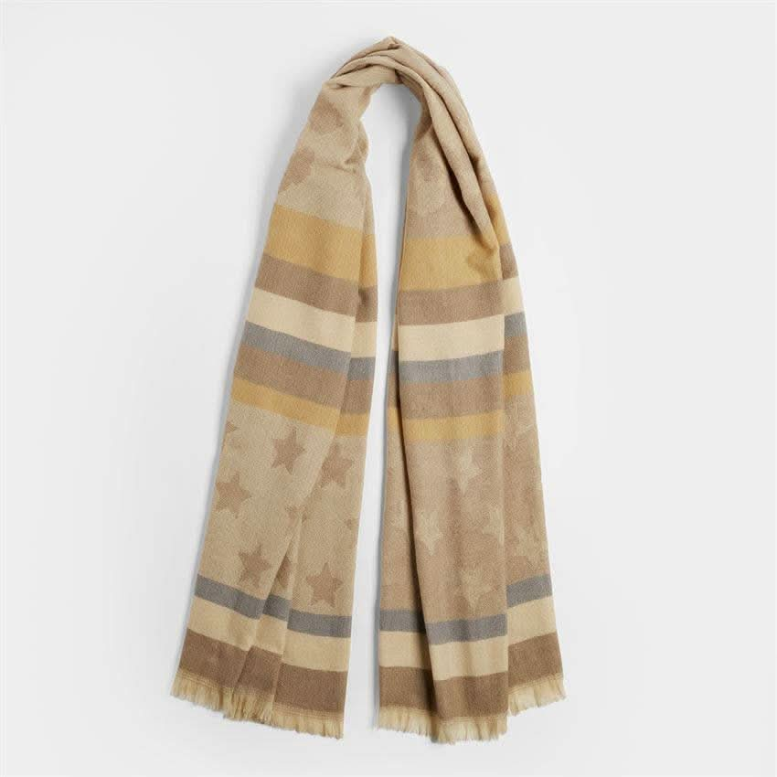 Taupe/Dusty Blue Star Oblong Scarf - Purpose + Passion Boutique