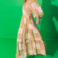 Taupe/Green/Coral Colorblock Midi Dress - Purpose + Passion Boutique