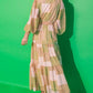 Taupe/Green/Coral Colorblock Midi Dress - Purpose + Passion Boutique