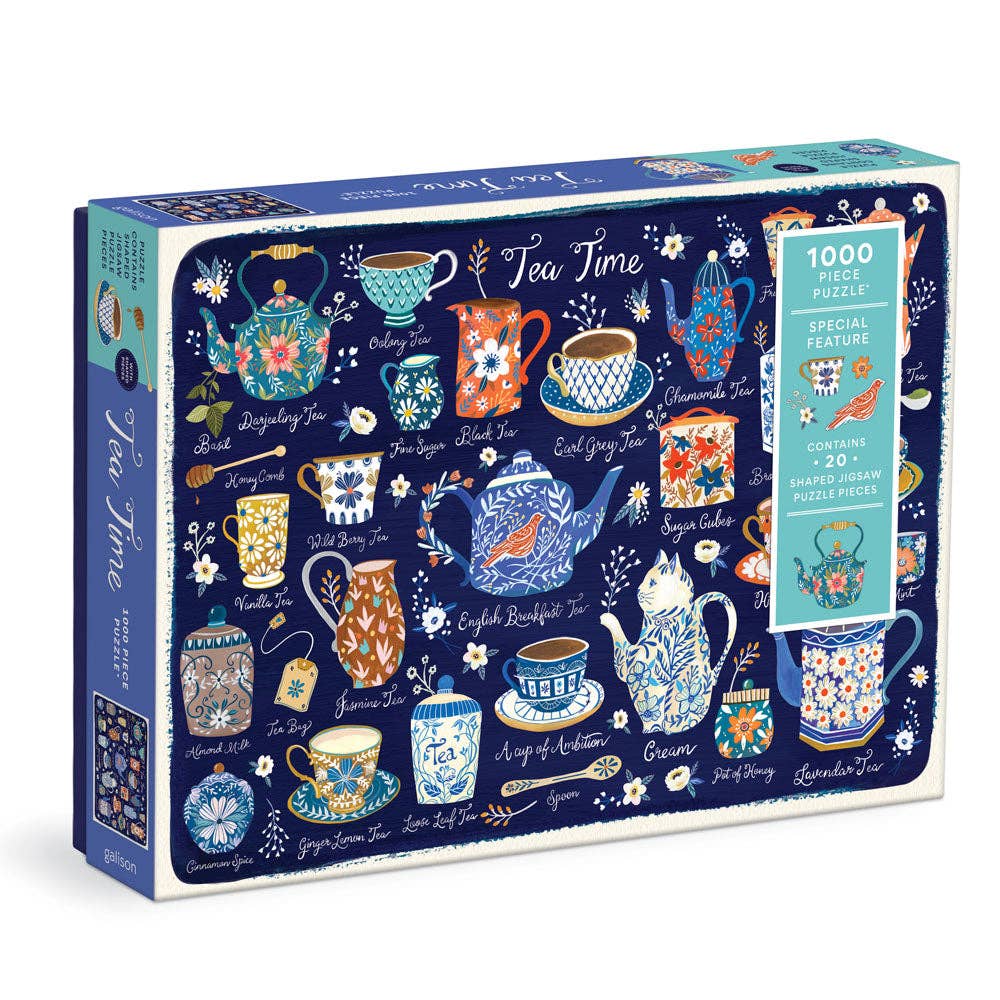 Tea Time 1000 Piece Puzzle with Shaped Pieces - Purpose + Passion Boutique
