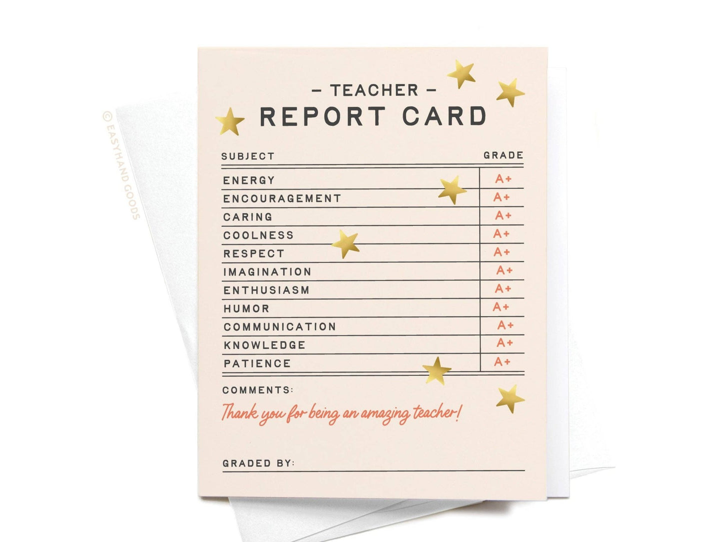 Teacher Report Card Greeting Card - Purpose + Passion Boutique