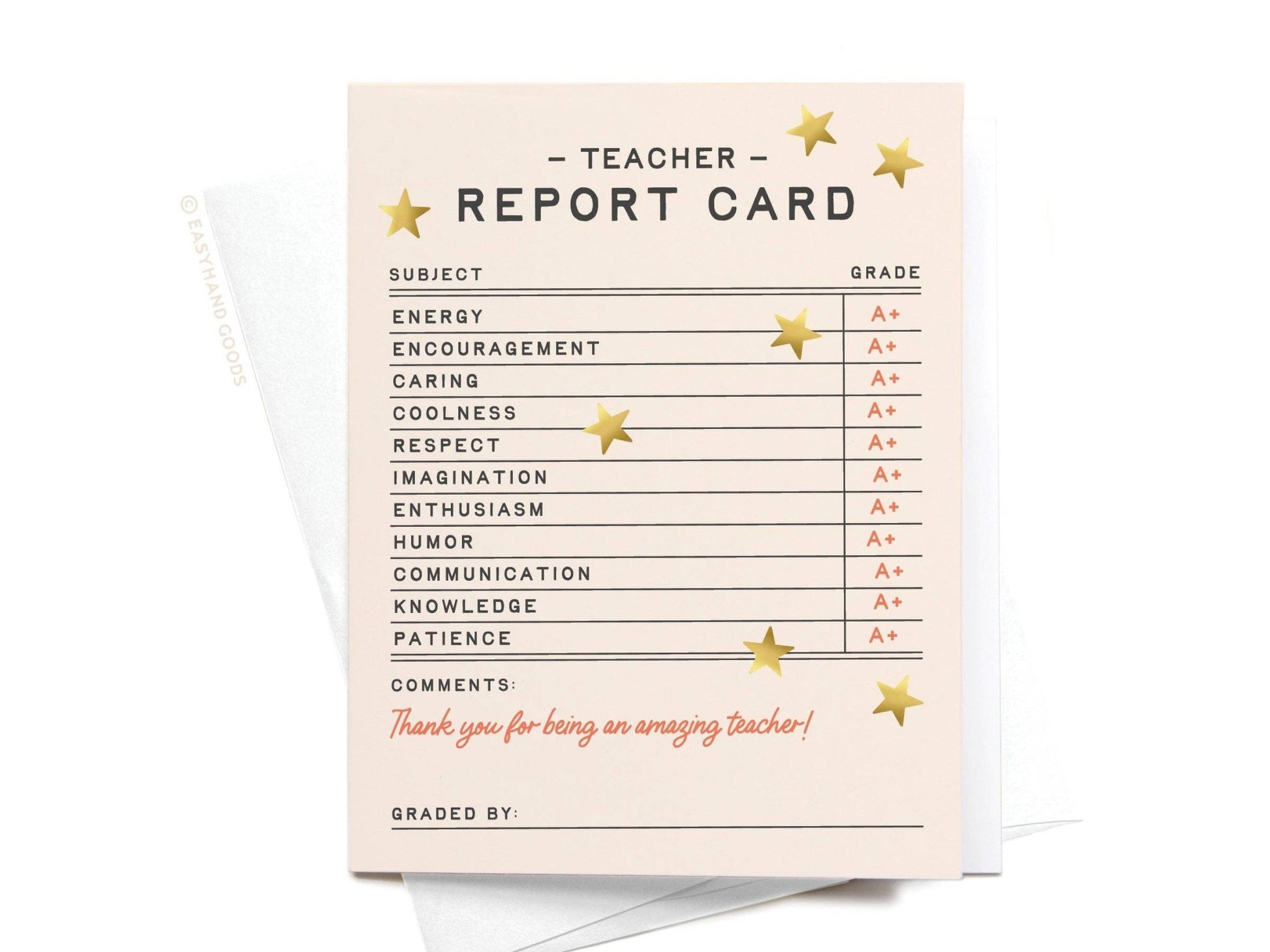 Teacher Report Card Greeting Card - Purpose + Passion Boutique