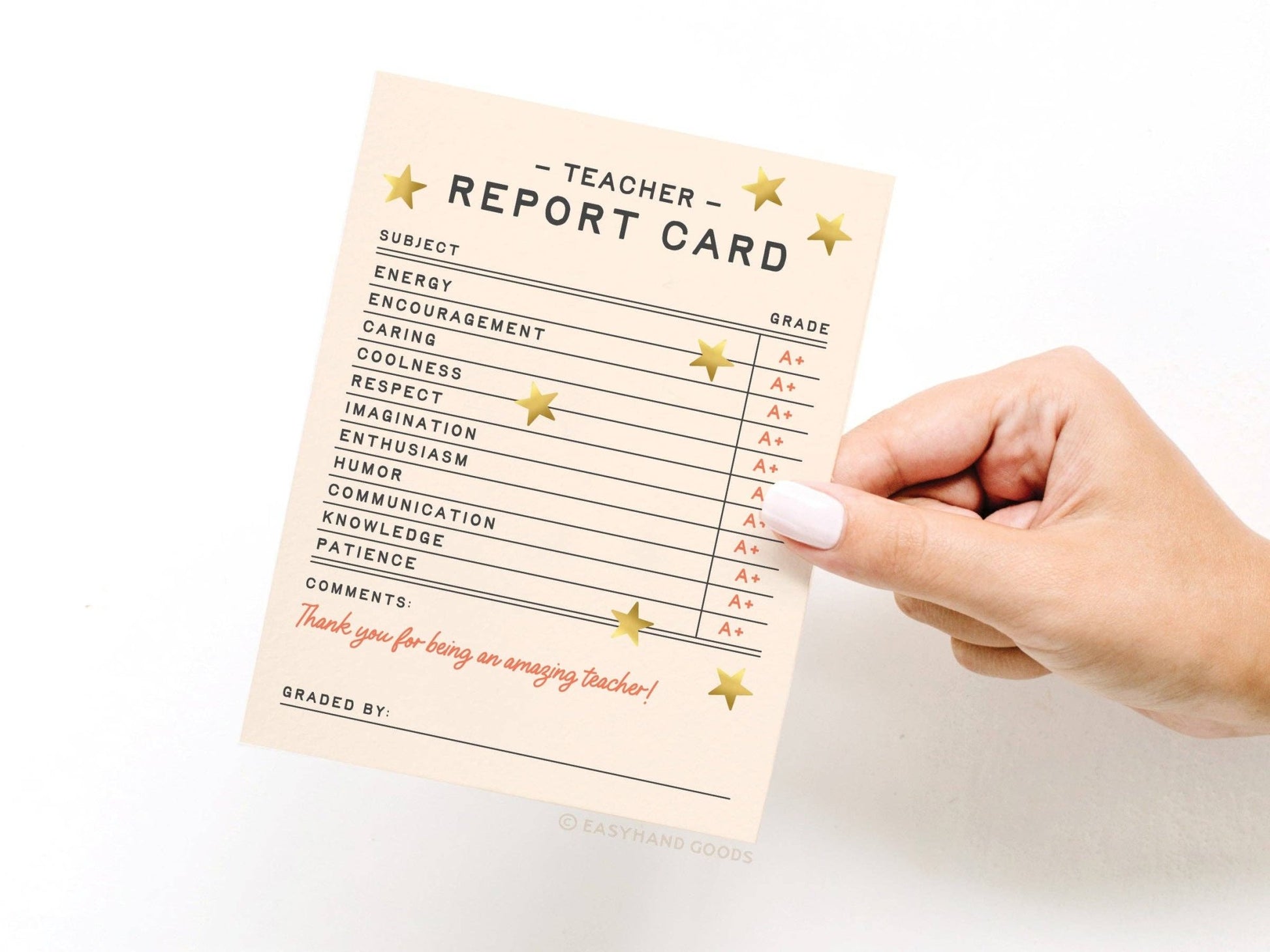 Teacher Report Card Greeting Card - Purpose + Passion Boutique