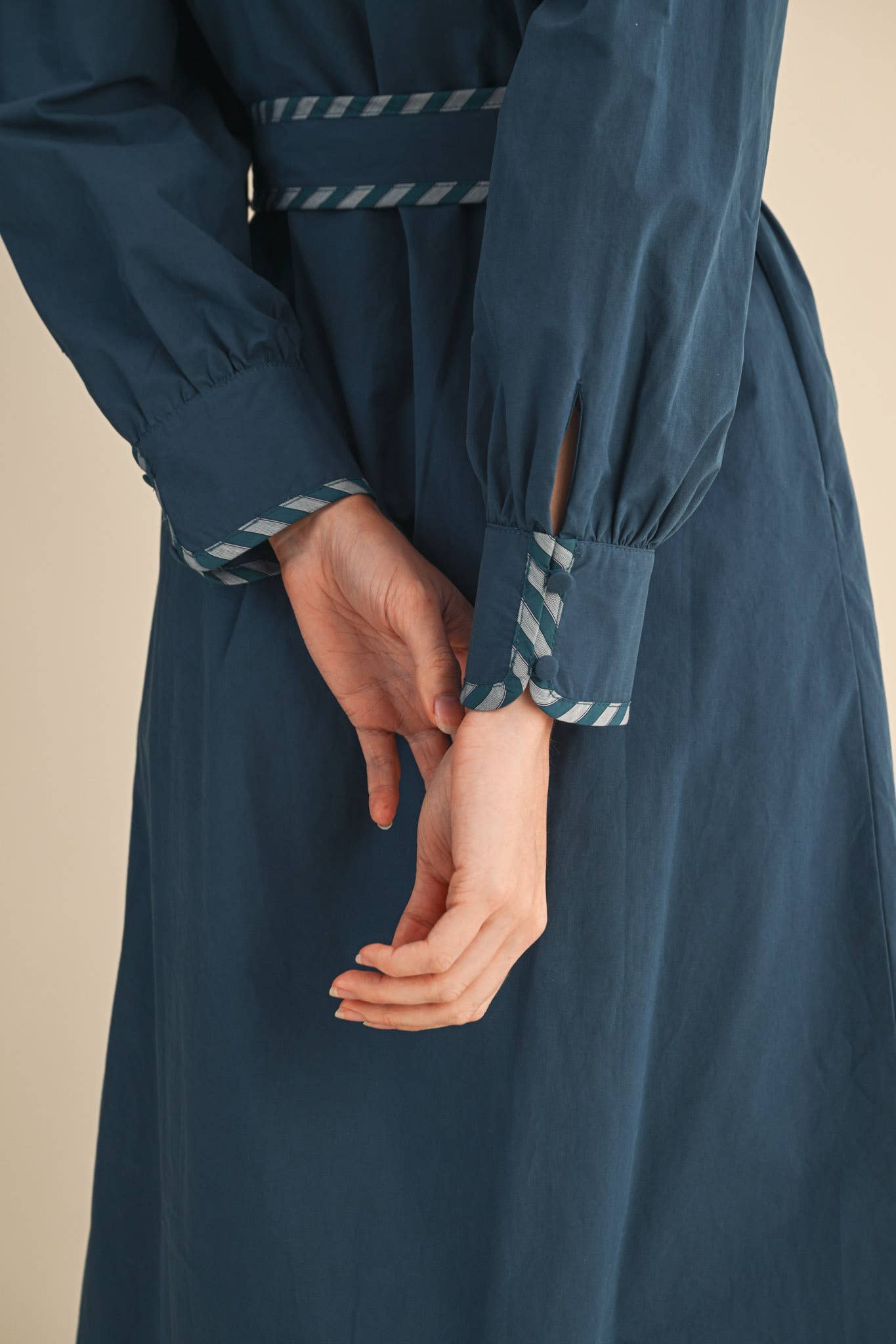 Teal Blue Striped Contrast Midi Dress - Purpose + Passion Boutique