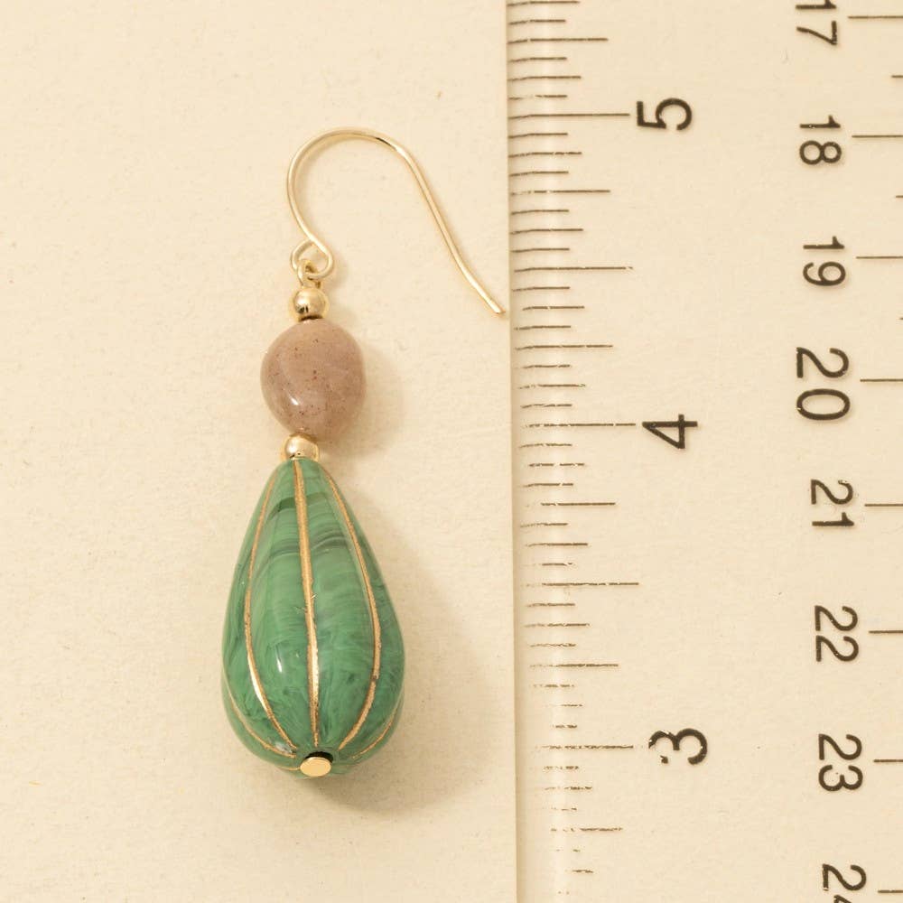 Teardrop Gemstone Dangle Drop Earrings - Purpose + Passion Boutique
