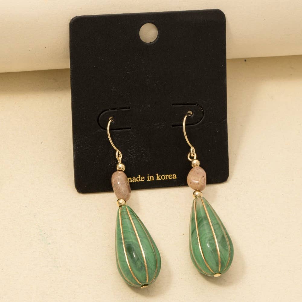 Teardrop Gemstone Dangle Drop Earrings - Purpose + Passion Boutique