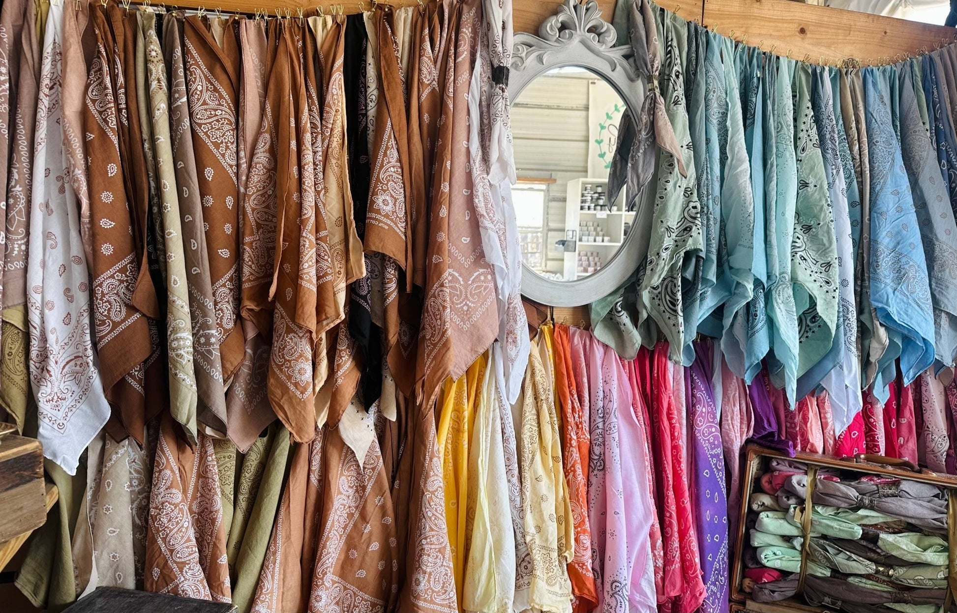 Terracotta Hues Hand Dyed Bandanas w/Leather Slide - Purpose + Passion Boutique