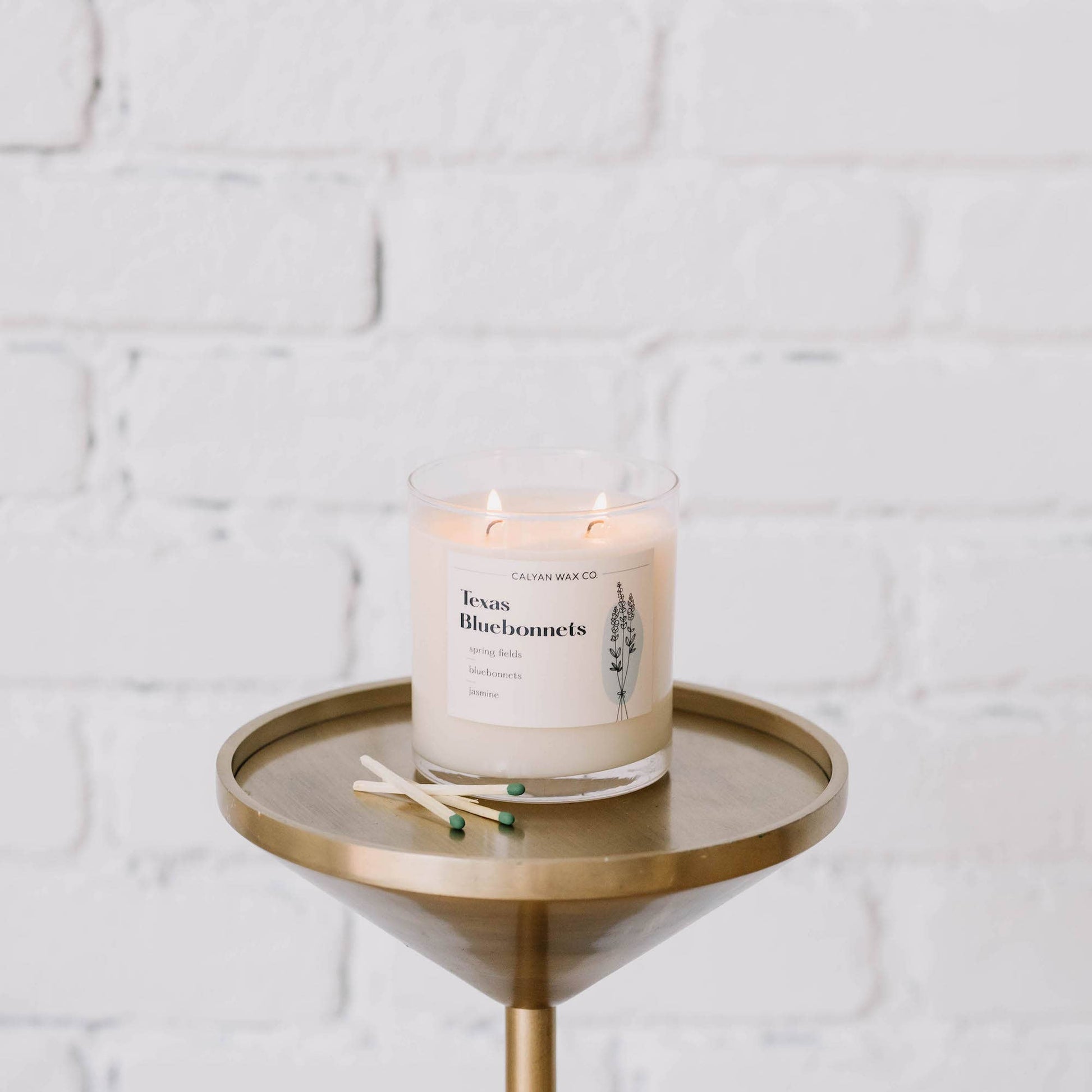 Texas Bluebonnet Glass Tumbler Soy Candle - Purpose + Passion Boutique