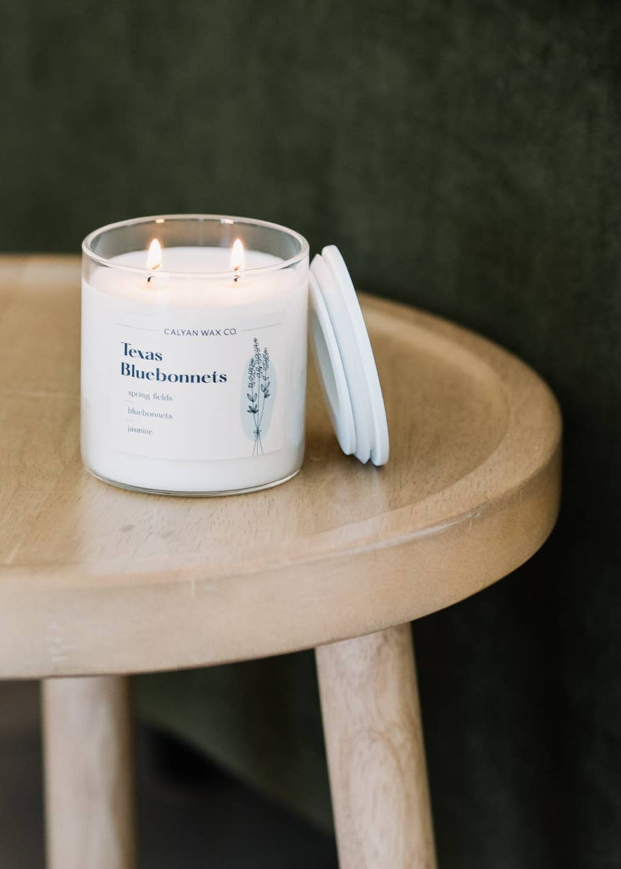 Texas Bluebonnet Glass Tumbler Soy Candle - Purpose + Passion Boutique