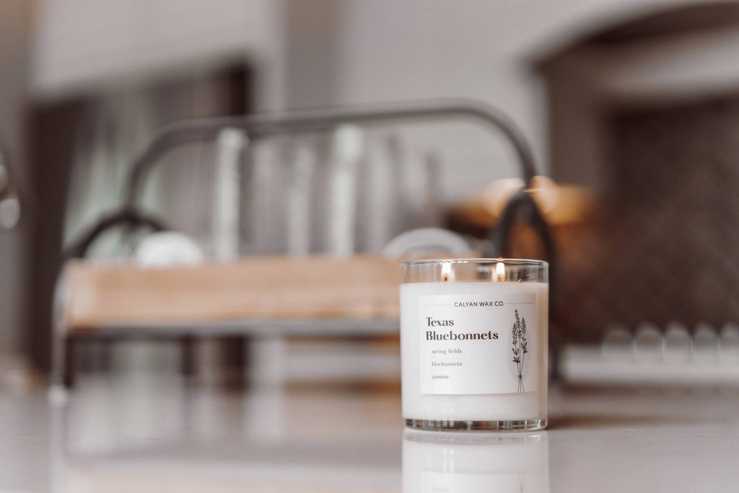 Texas Bluebonnet Glass Tumbler Soy Candle - Purpose + Passion Boutique