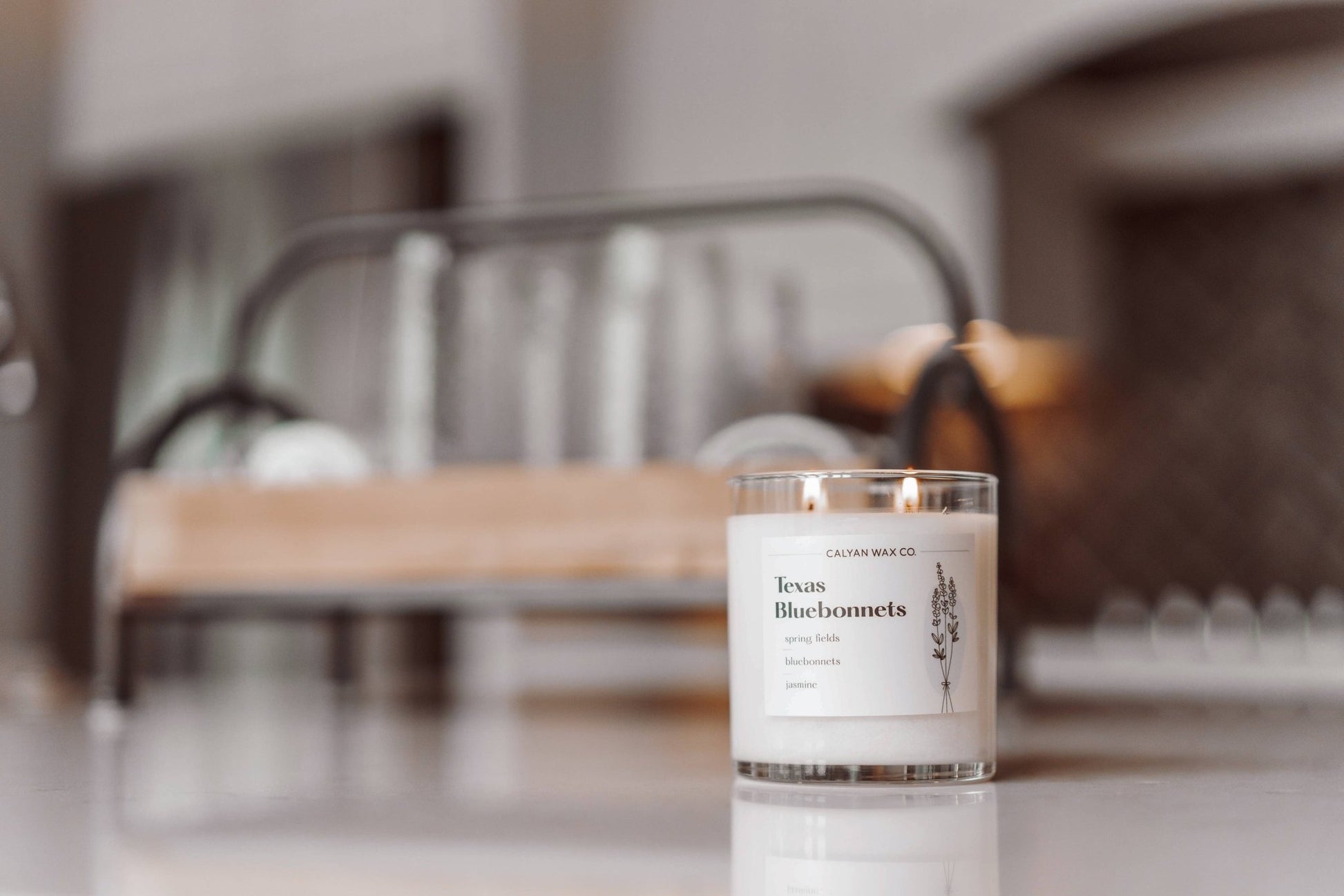Texas Bluebonnet Glass Tumbler Soy Candle - Purpose + Passion Boutique