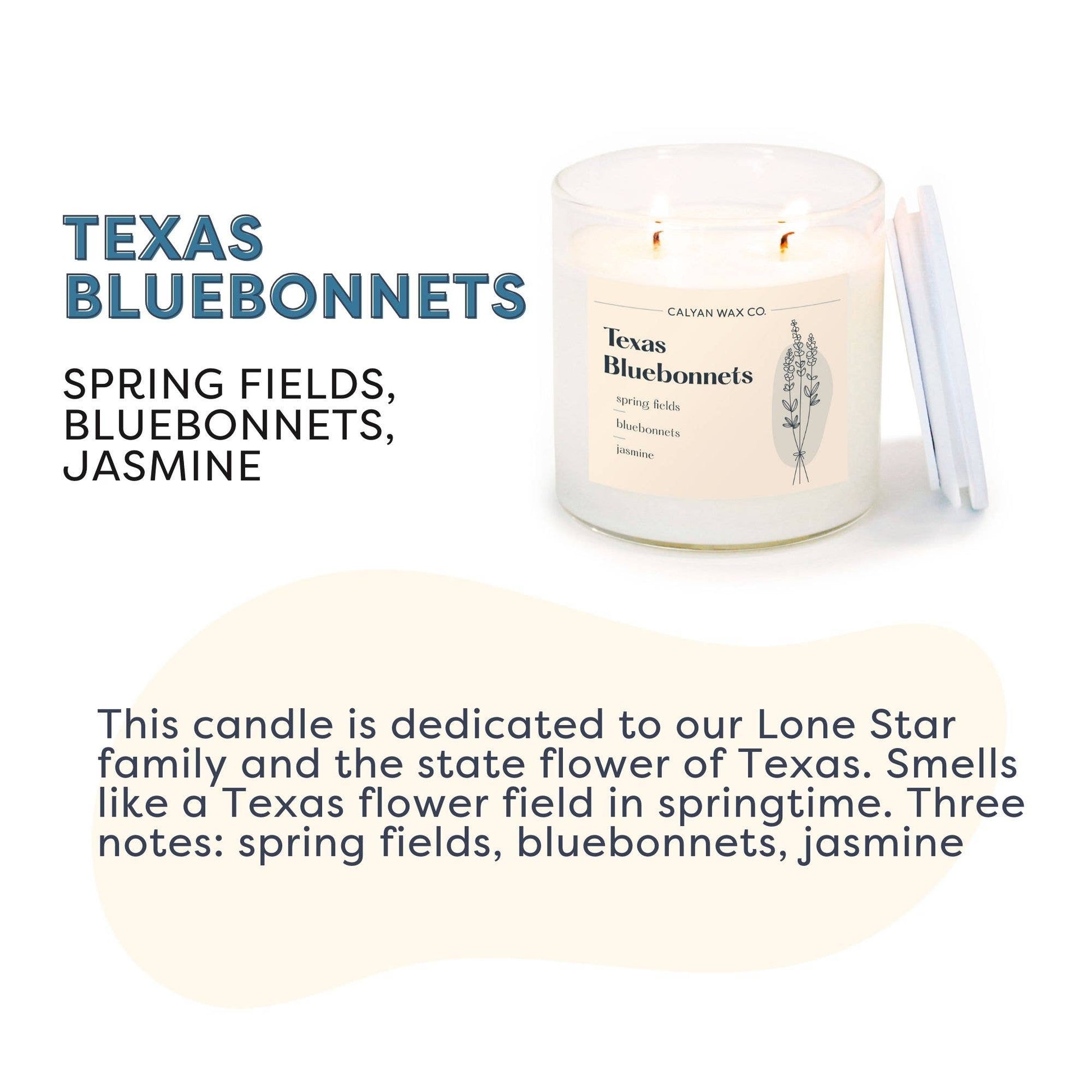 Texas Bluebonnet Glass Tumbler Soy Candle - Purpose + Passion Boutique