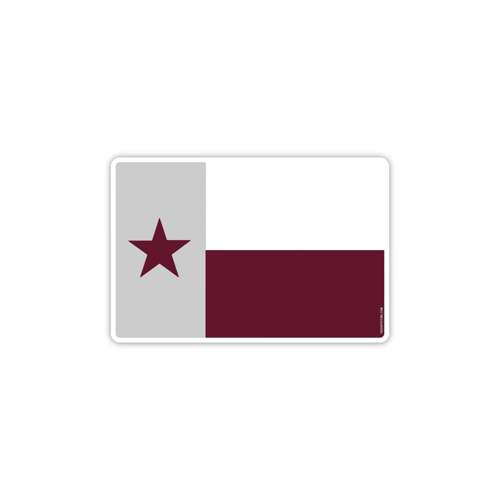 Texas Flag in Maroon Sticker - Purpose + Passion Boutique