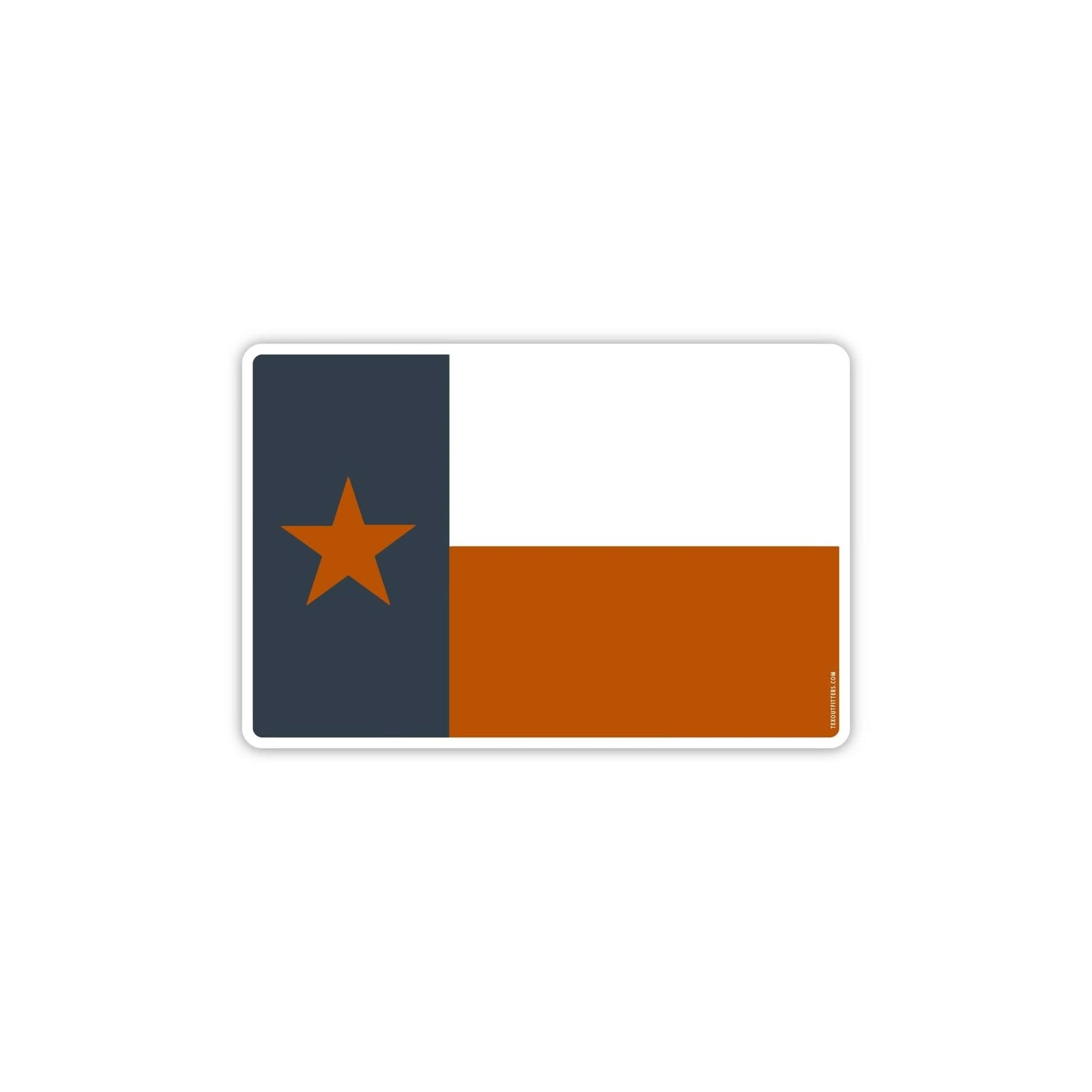 Texas Flag in Orange Sticker - Purpose + Passion Boutique