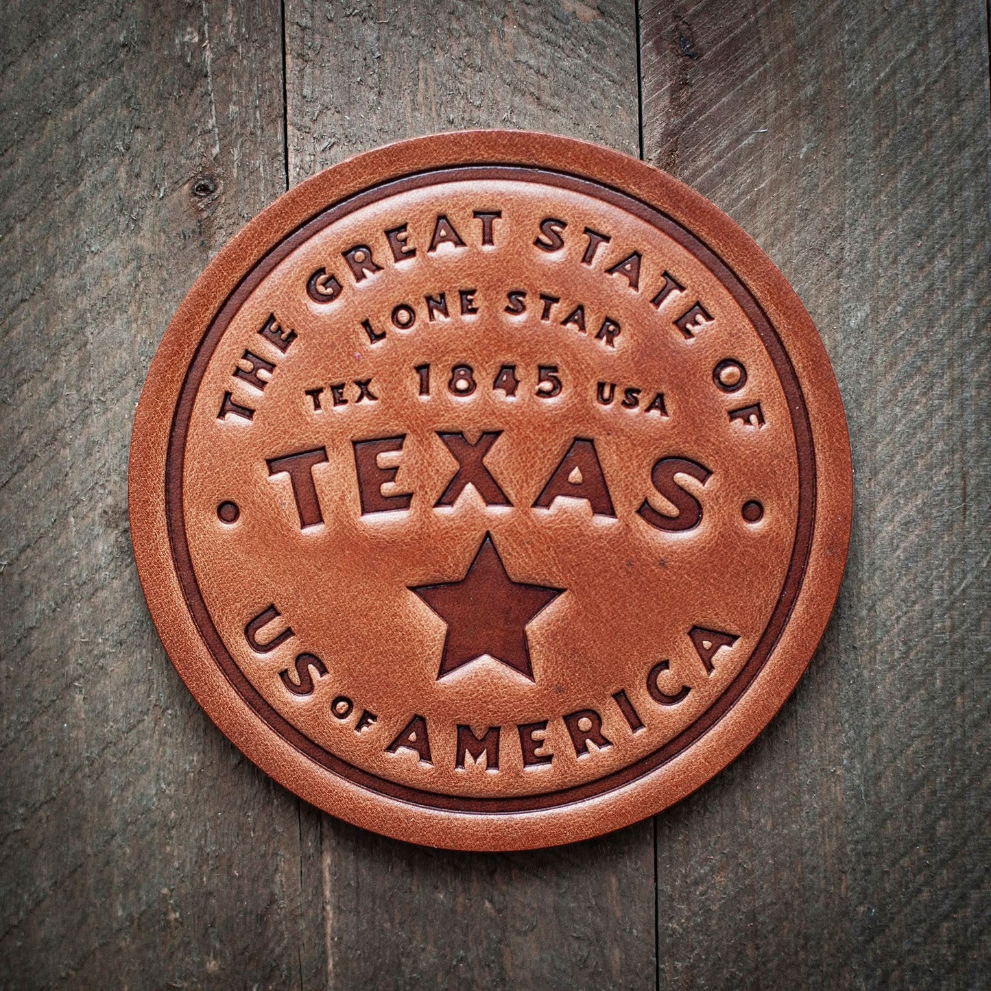 Texas Leather Coaster - Purpose + Passion Boutique