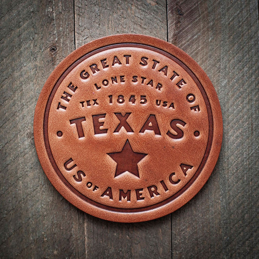 Texas Leather Coaster - Purpose + Passion Boutique