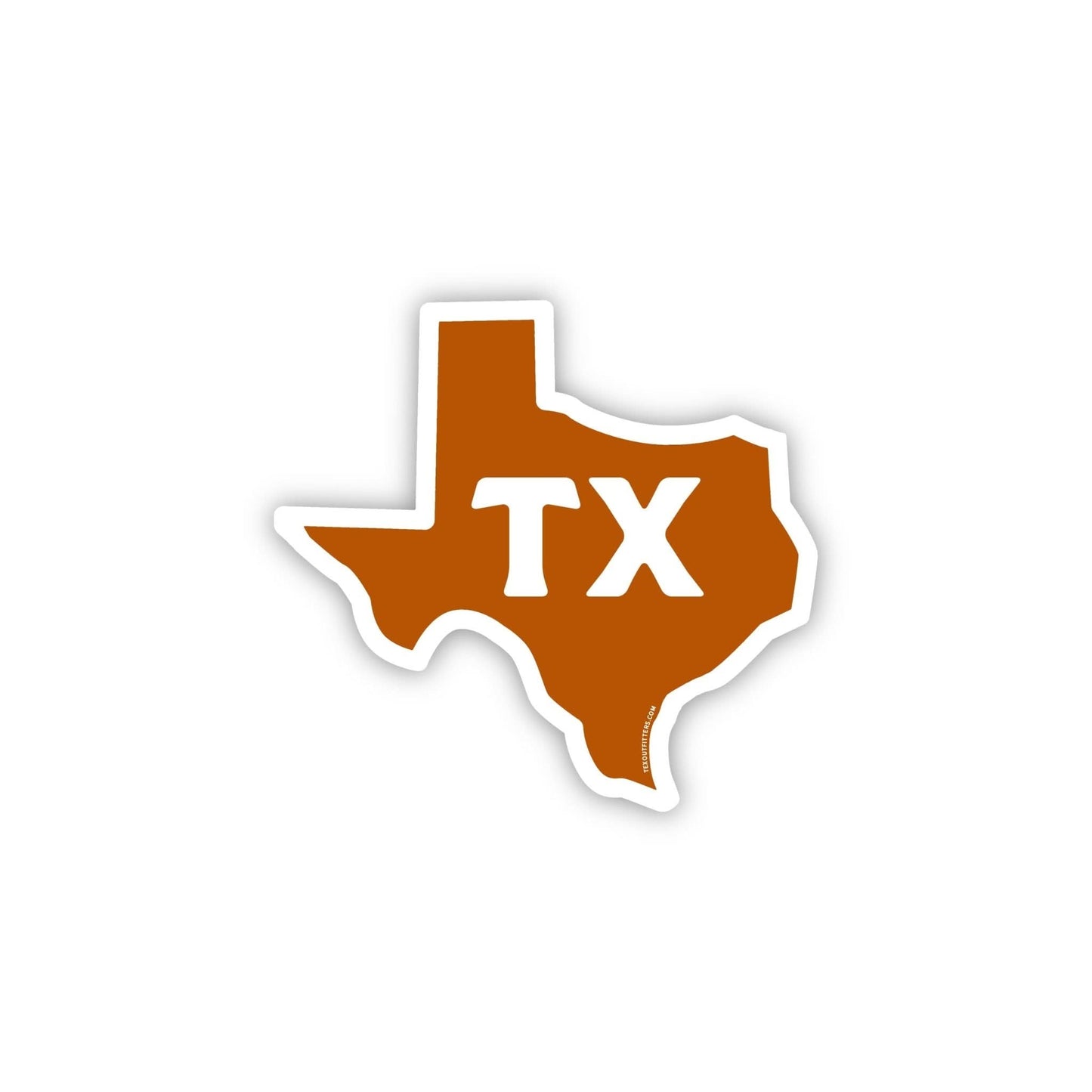 Texas Outline in Orange Sticker - Purpose + Passion Boutique