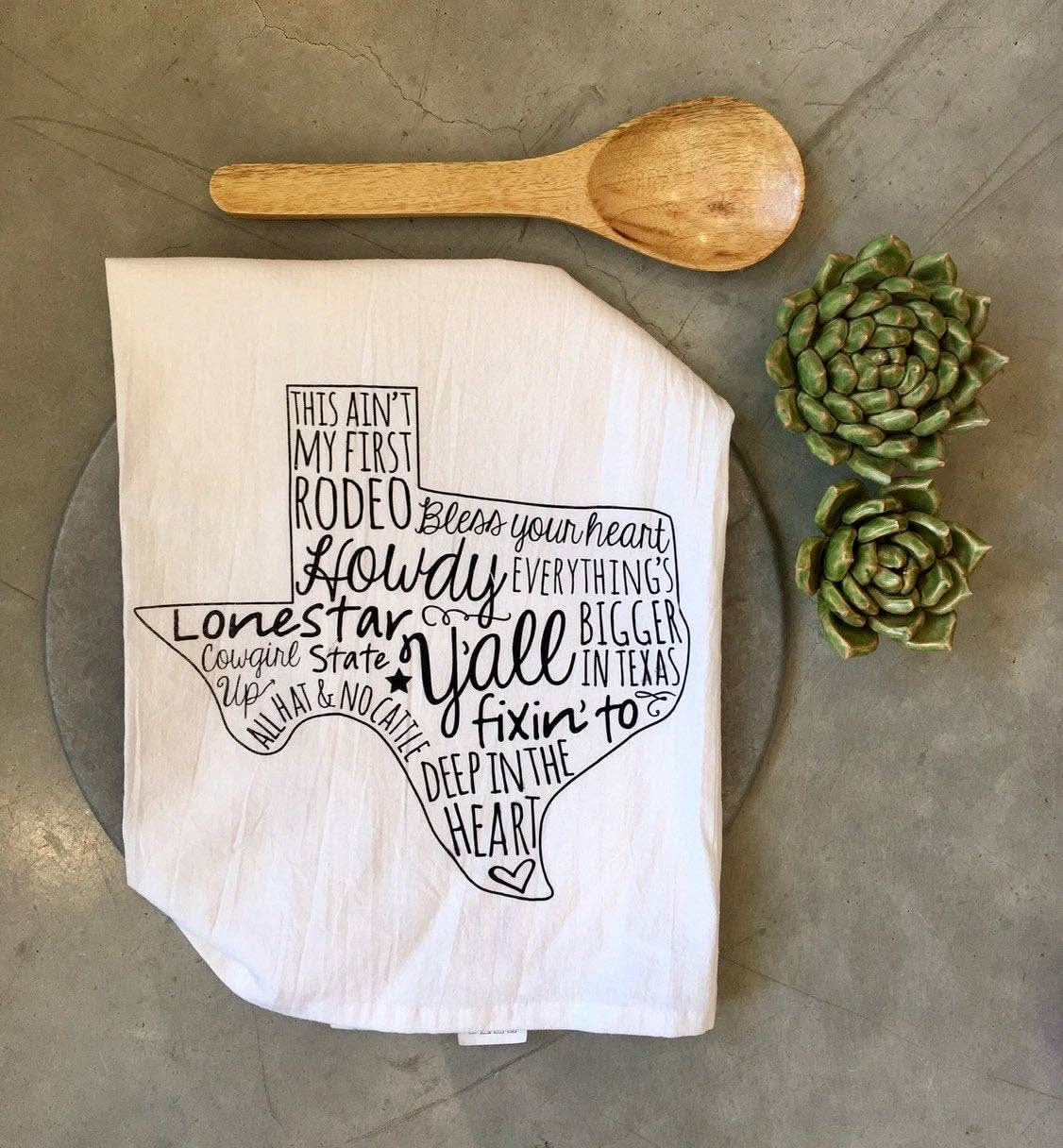 Texas Sayings Flour Sack Tea Towel - Purpose + Passion Boutique