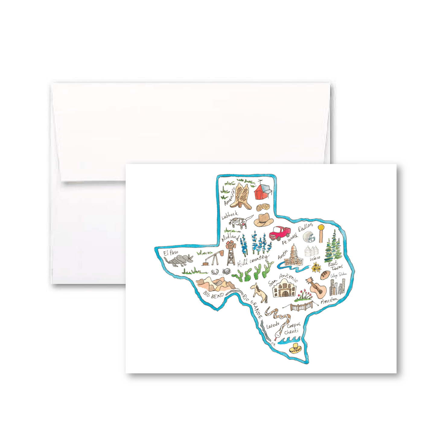 Texas State Icons Card - Purpose + Passion Boutique