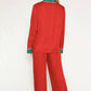 Textured Red Satin Holiday Pajamas (2pc) - Purpose + Passion Boutique