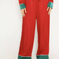 Textured Red Satin Holiday Pajamas (2pc) - Purpose + Passion Boutique