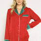 Textured Red Satin Holiday Pajamas (2pc) - Purpose + Passion Boutique