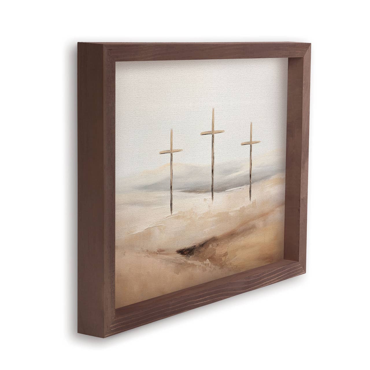 Three Crosses Wonderous Watercolors Framed Linen Art - Purpose + Passion Boutique