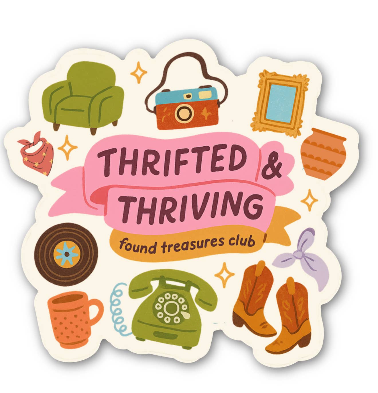 Thrifted & Thriving Sticker - Purpose + Passion Boutique